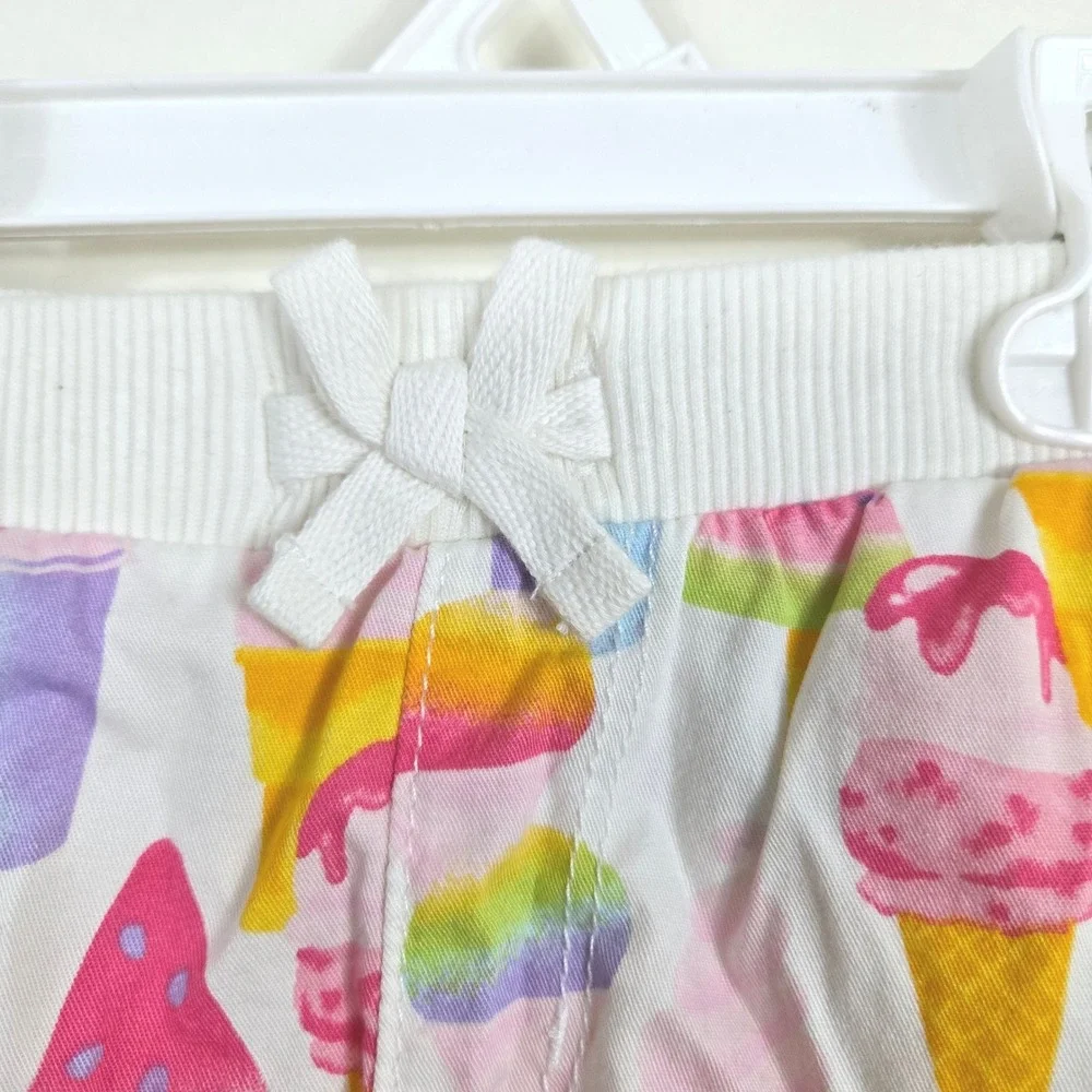 Childrens Place Girls White Rainbow Ice Cream Summer Shorts 3T‎ NEW Whimsical